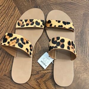 NWT JCrew sandals - leopard print straps - size 6